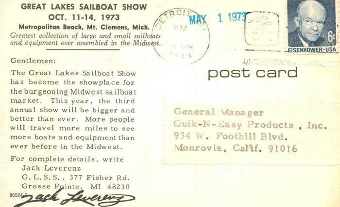 Lake St. Clair Metropark (Metro Beach, Metropolitan Beach) - Vintage Postcard Back